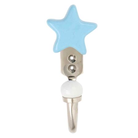 Solid Turquoise Star Ceramic Hook